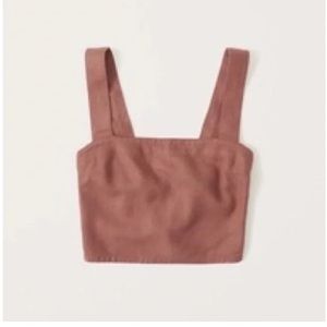Abercrombie Cropped Linen-Blend Top - New With Tags